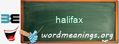 WordMeaning blackboard for halifax